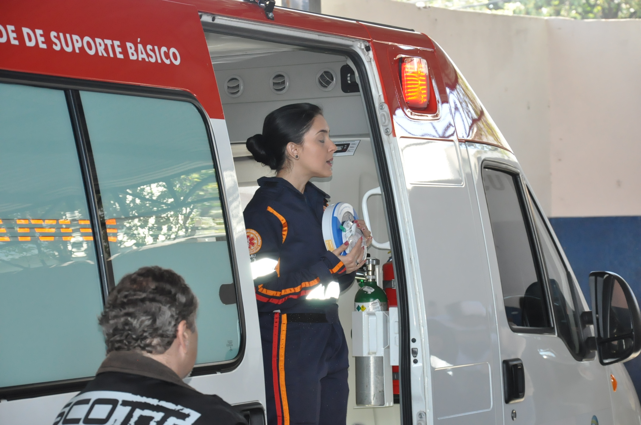 Atividade com a ambulância do SAMU: Escola Municipal Otávio Olímpio de Oliveira 22/05/2018 