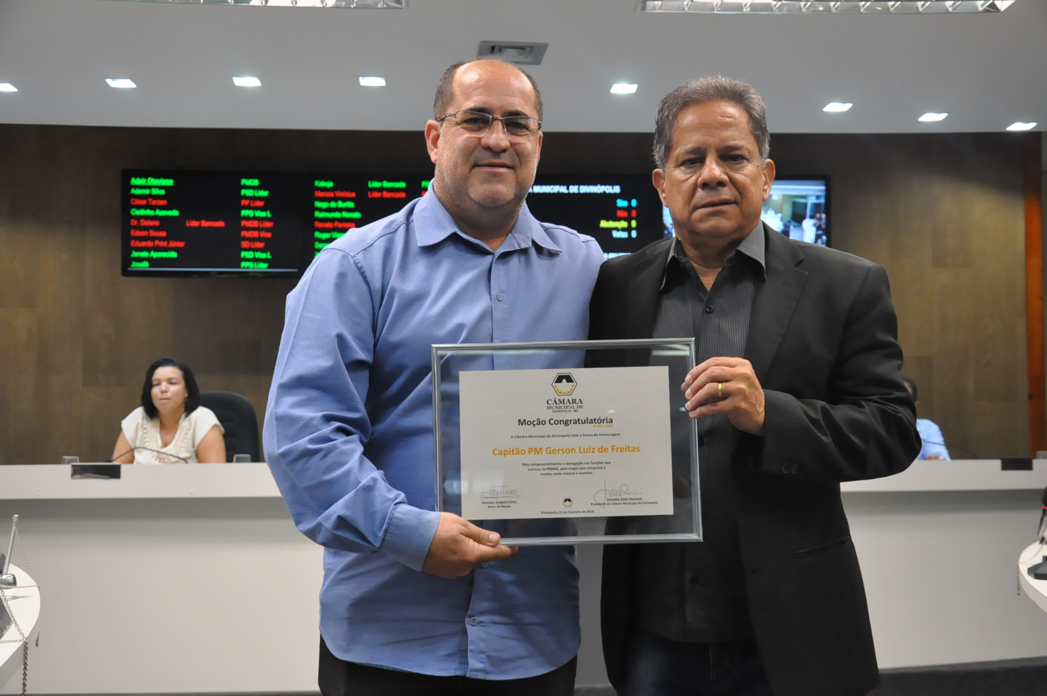 Ver. Sargento Elton e Capitão PM Gerson Luiz de Freitas  - Moção Congraturatória 22-02-2018 