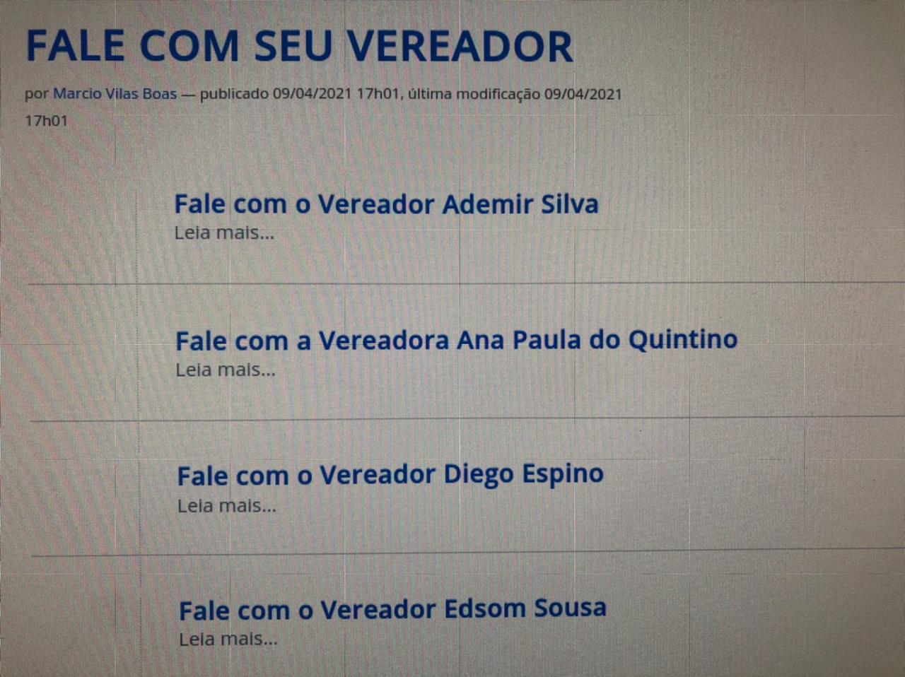 Canal "Fale com seu Vereador" já está disponível